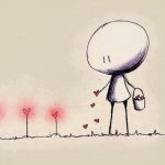 stick figure planting heart seeds